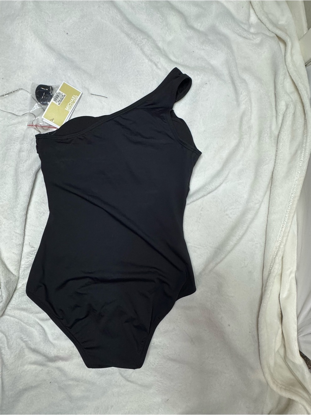 MICHAEL Michael Kors One-Shoulder Black One-Piece Swimsuit